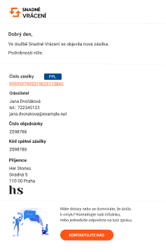 Notifikace o vratkách pro váš e-shop – Snadné Vrácení